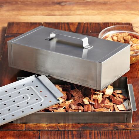 stainless steel bbq grill smoker box|disposable smoker box.